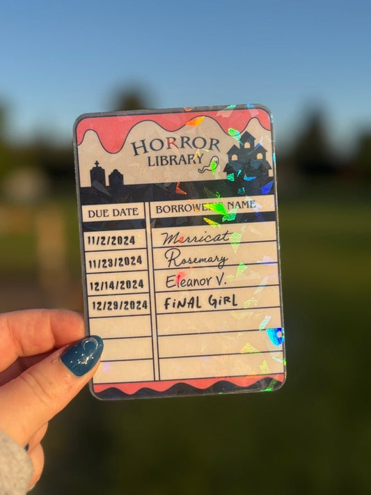 Horror Library Borrow Card Bookmark - Starry Skies Austin