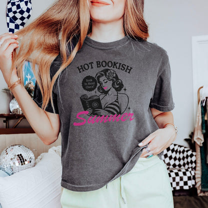 Hot Bookish Summer Heavyweight Comfort Colors Boxy Cropped Shirt - Starry Skies Austin