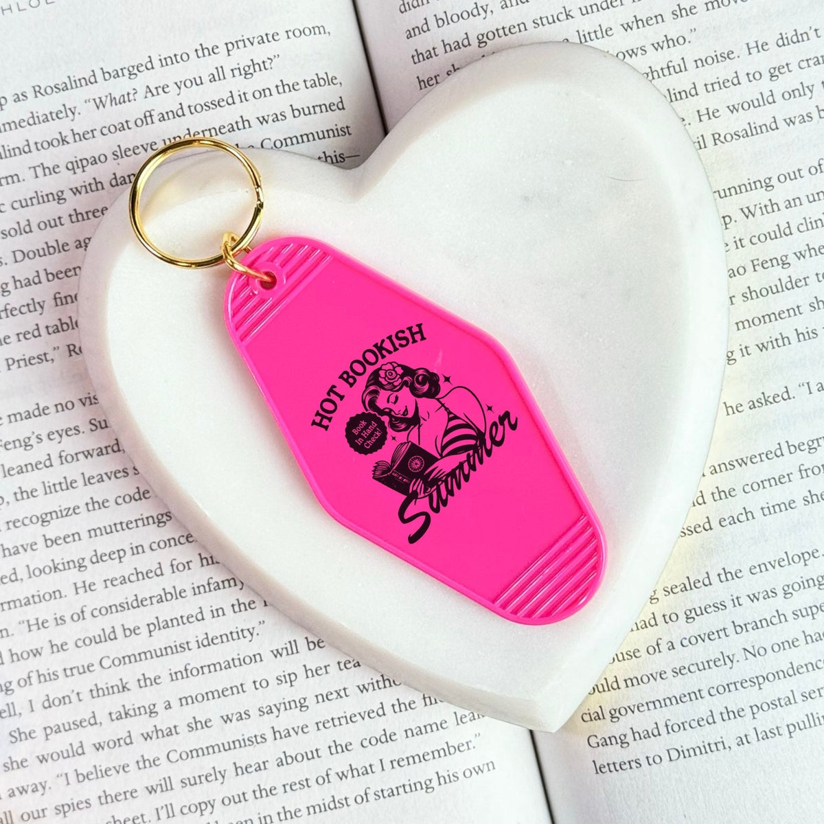 Hot Bookish Summer Retro Motel Keychain - Starry Skies Austin