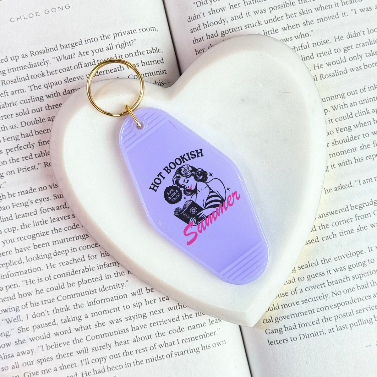 Hot Bookish Summer Retro Motel Keychain - Starry Skies Austin