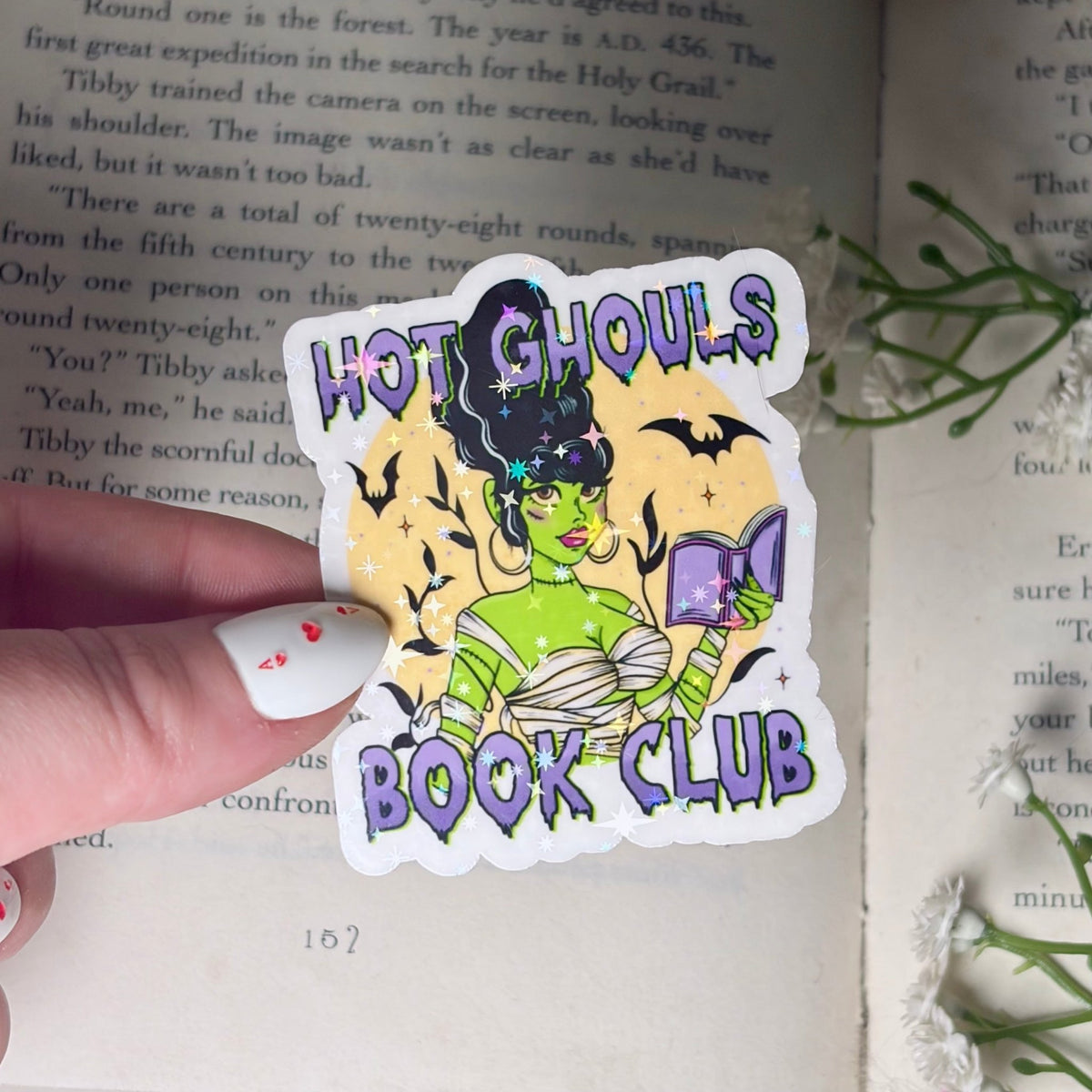 Hot Ghouls Book Club Star Sparkle Sticker - Starry Skies Austin