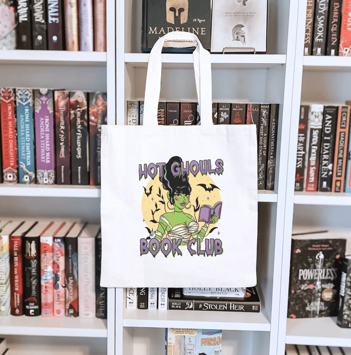 Hot Ghouls Book Club Sublimated Canvas Tote Bag - Starry Skies Austin