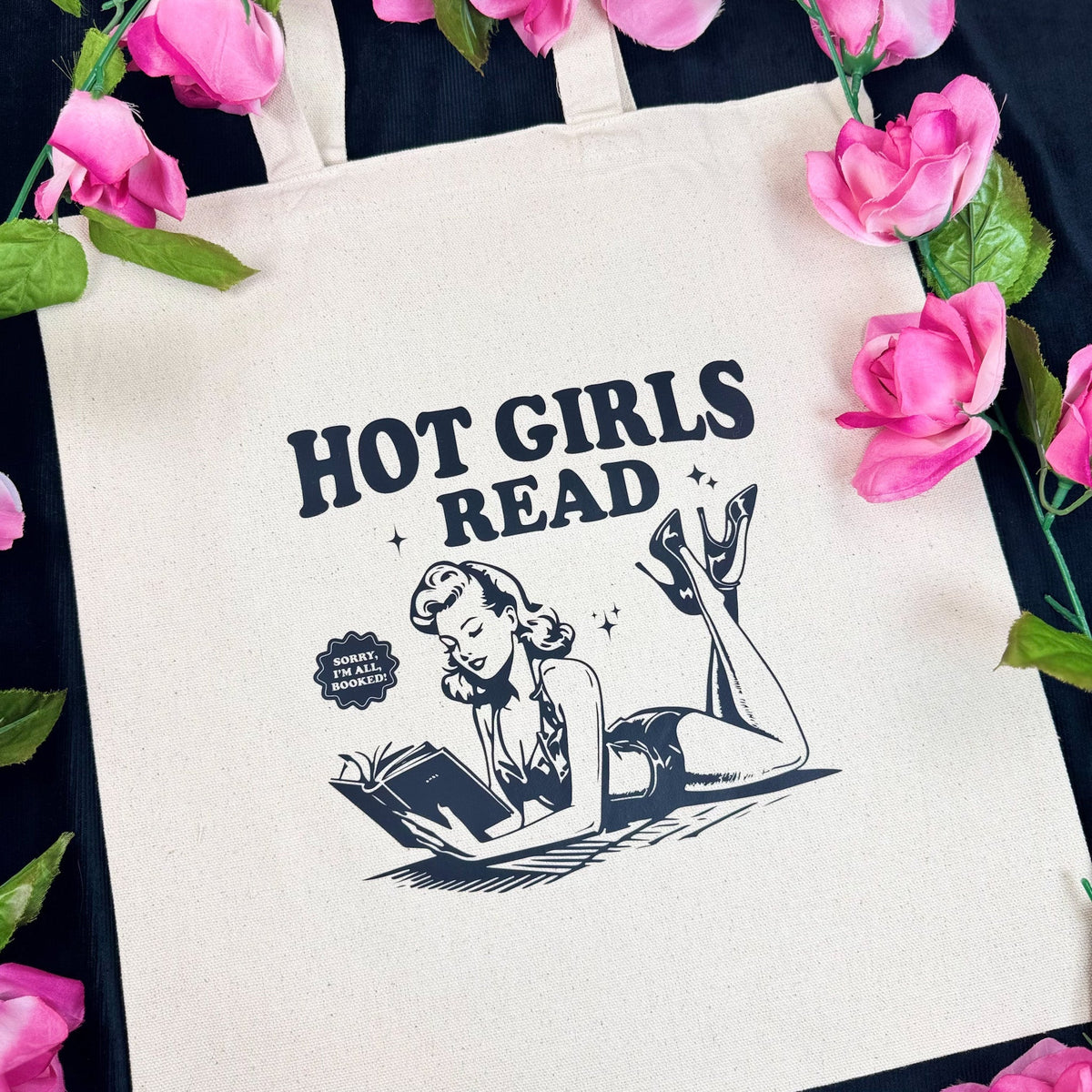 Hot Girls Read Canvas Tote Bag - Starry Skies Austin