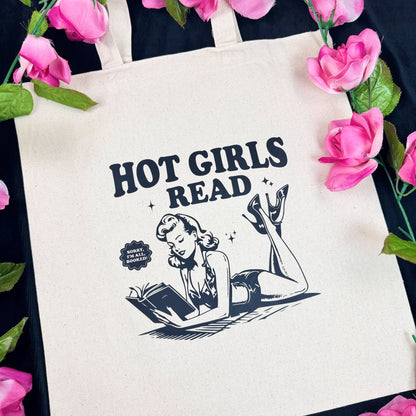 Hot Girls Read Canvas Tote Bag - Starry Skies Austin