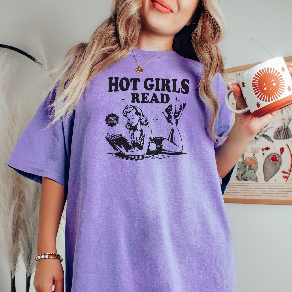 Hot Girls Read Heavyweight Comfort Colors Shirt - Starry Skies Austin