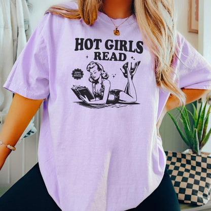 Hot Girls Read Heavyweight Comfort Colors Shirt - Starry Skies Austin