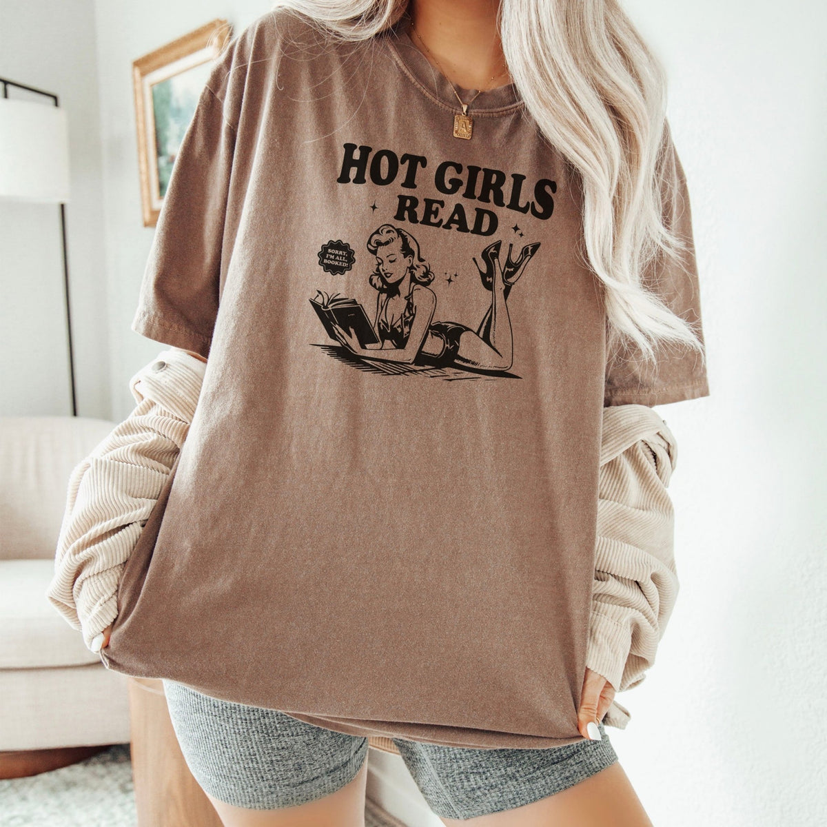 Hot Girls Read Heavyweight Comfort Colors Shirt - Starry Skies Austin