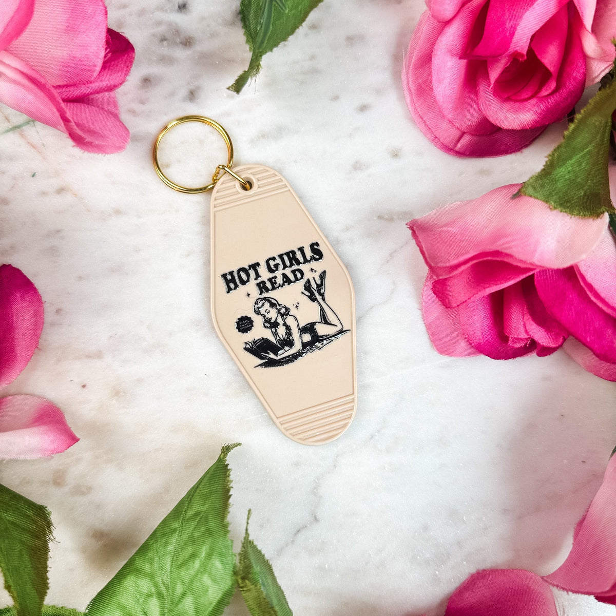 Hot Girls Read Retro Motel Keychain - Starry Skies Austin