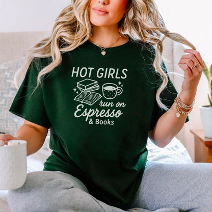 Hot Girls Run On Espresso And Books Gildan Softstyle Shirt - Starry Skies Austin