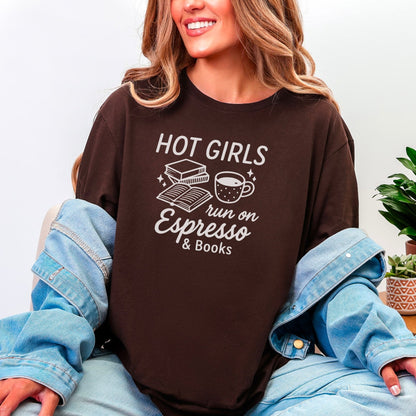 Hot Girls Run On Espresso And Books Gildan Softstyle Shirt - Starry Skies Austin