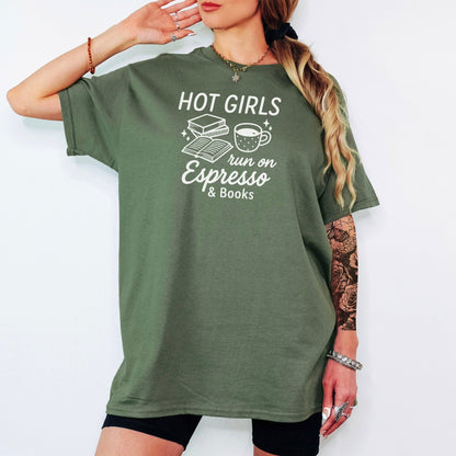 Hot Girls Run On Espresso And Books Gildan Softstyle Shirt - Starry Skies Austin