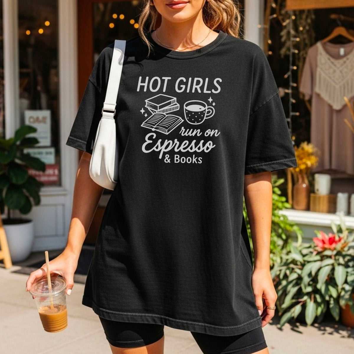 Hot Girls Run On Espresso And Books Heavyweight Comfort Colors Shirt - Starry Skies Austin