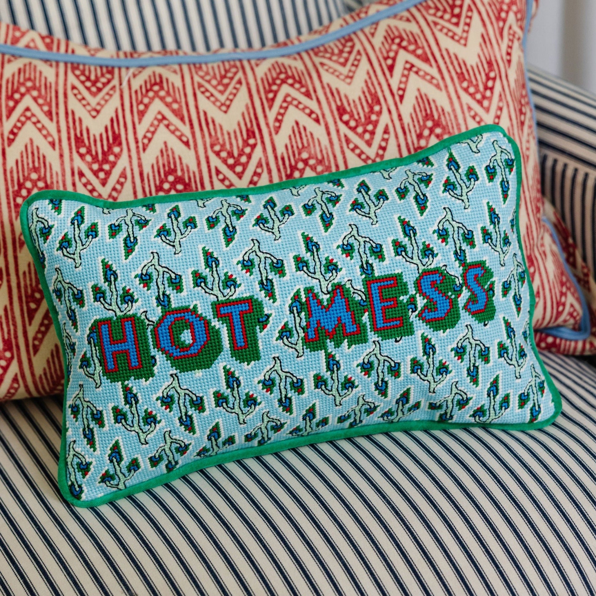 Hot Mess Needlepoint Pillow - Starry Skies Austin