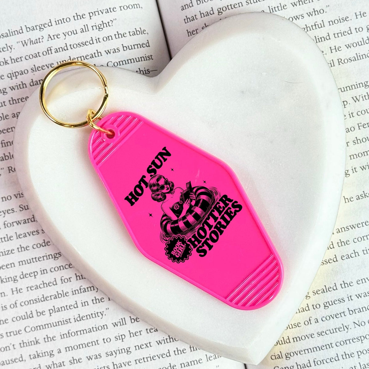 Hot Sun Hotter Stories Retro Motel Keychain - Starry Skies Austin