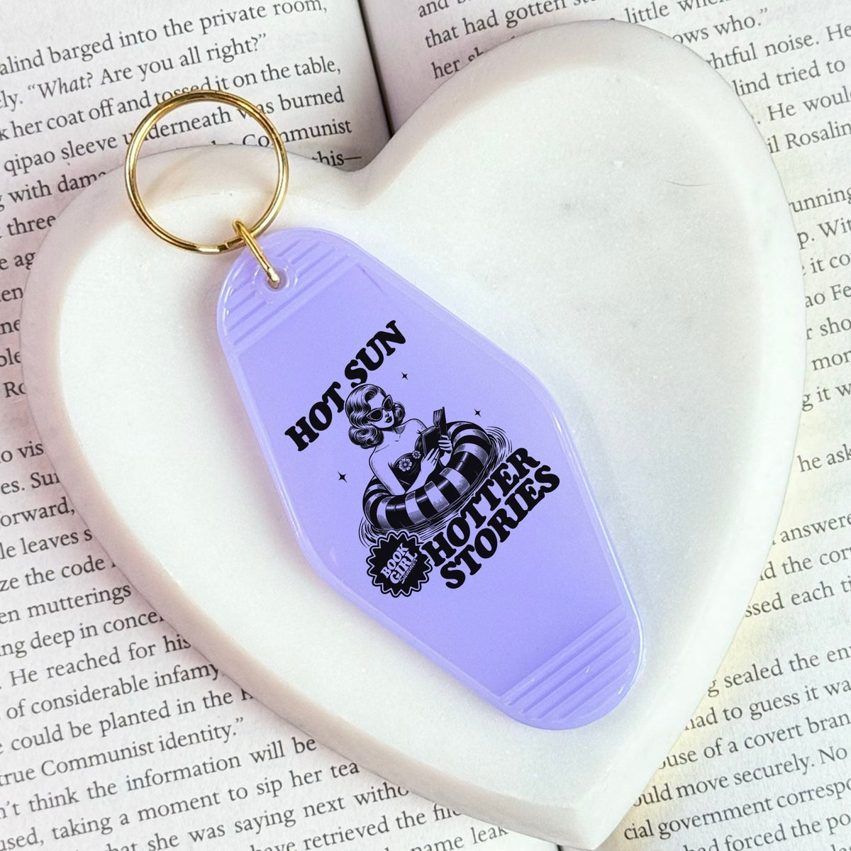 Hot Sun Hotter Stories Retro Motel Keychain - Starry Skies Austin
