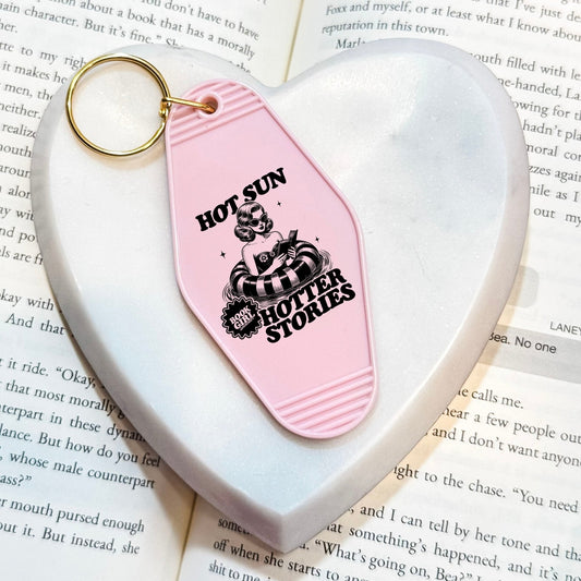 Hot Sun Hotter Stories Retro Motel Keychain - Starry Skies Austin