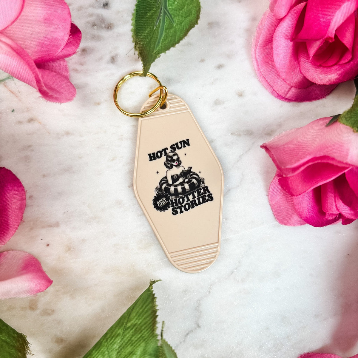 Hot Sun Hotter Stories Retro Motel Keychain - Starry Skies Austin
