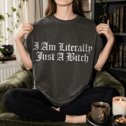 I Am Literally Just A (Girl) Tee - Starry Skies Austin