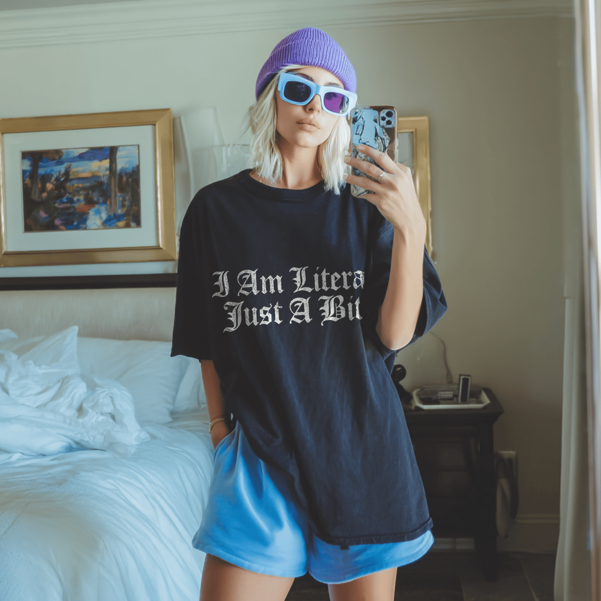 I Am Literally Just A (Girl) Tee - Starry Skies Austin