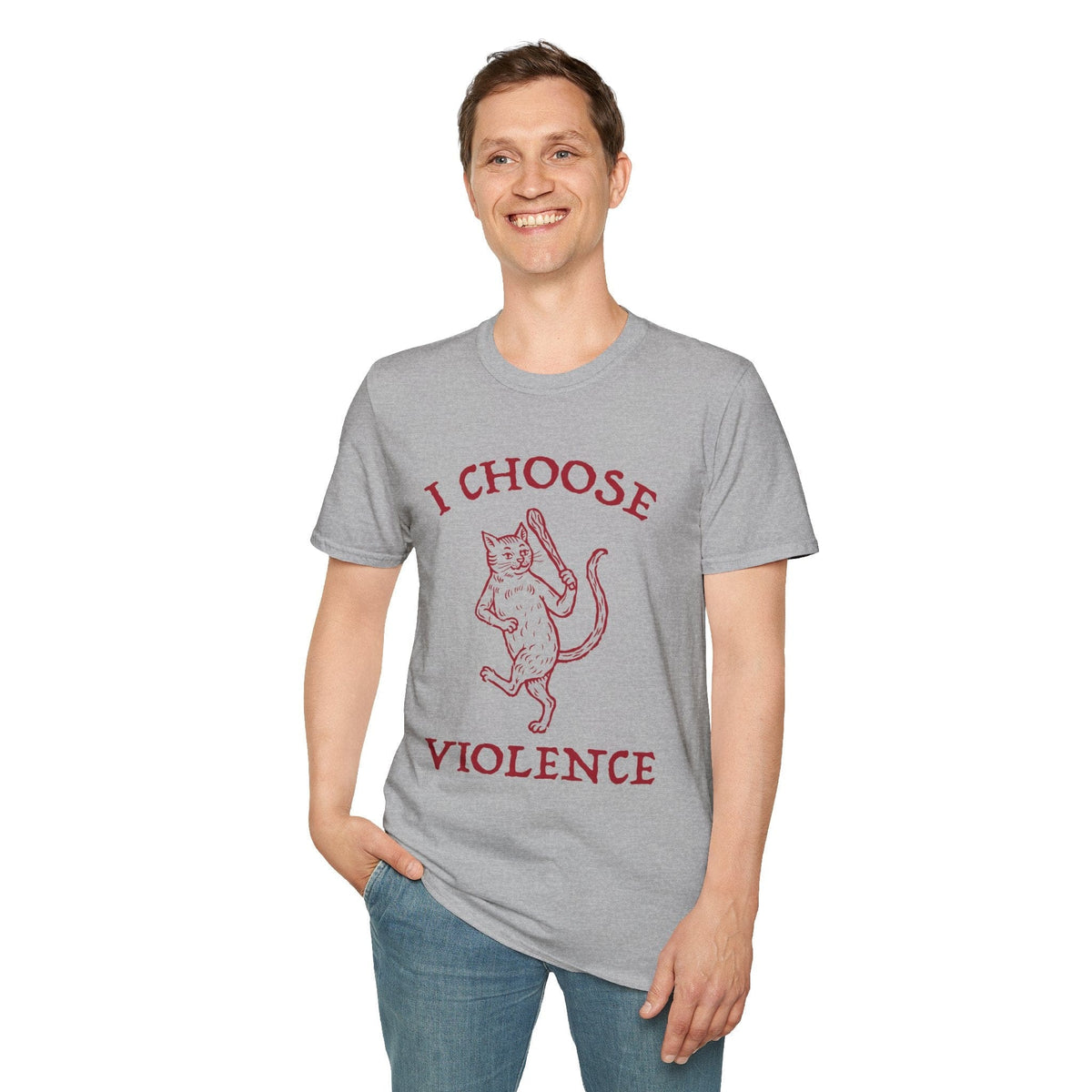 I Choose Violence Cat T-Shirt - Starry Skies Austin