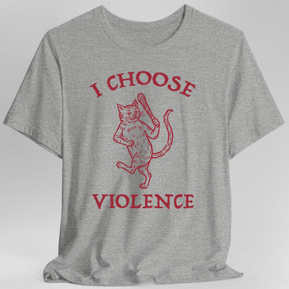 I Choose Violence Cat T-Shirt - Starry Skies Austin