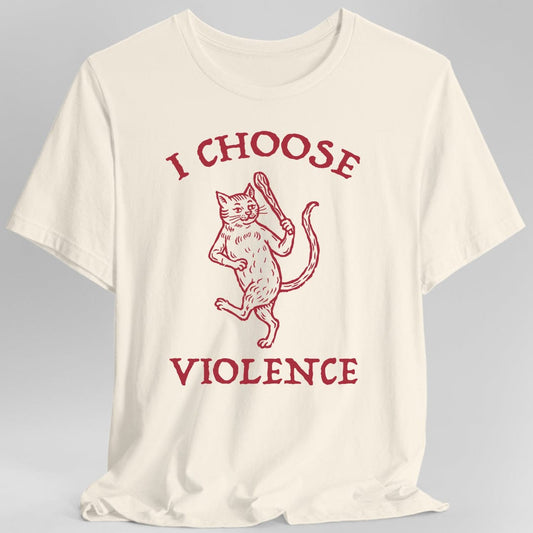 I Choose Violence Cat T-Shirt - Starry Skies Austin