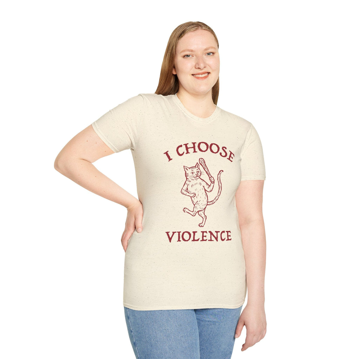 I Choose Violence Cat T-Shirt - Starry Skies Austin
