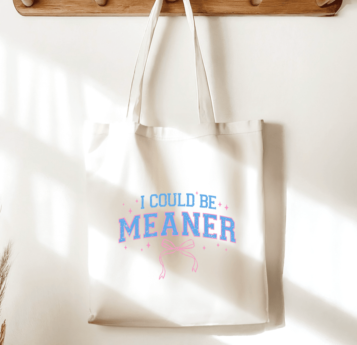 I Could Be Meaner Sublimated Canvas Tote Bag - Starry Skies Austin
