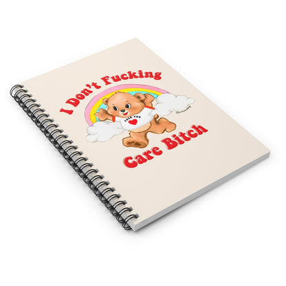 I Don't Fucking Care Bitch Spiral Notebook - Starry Skies Austin