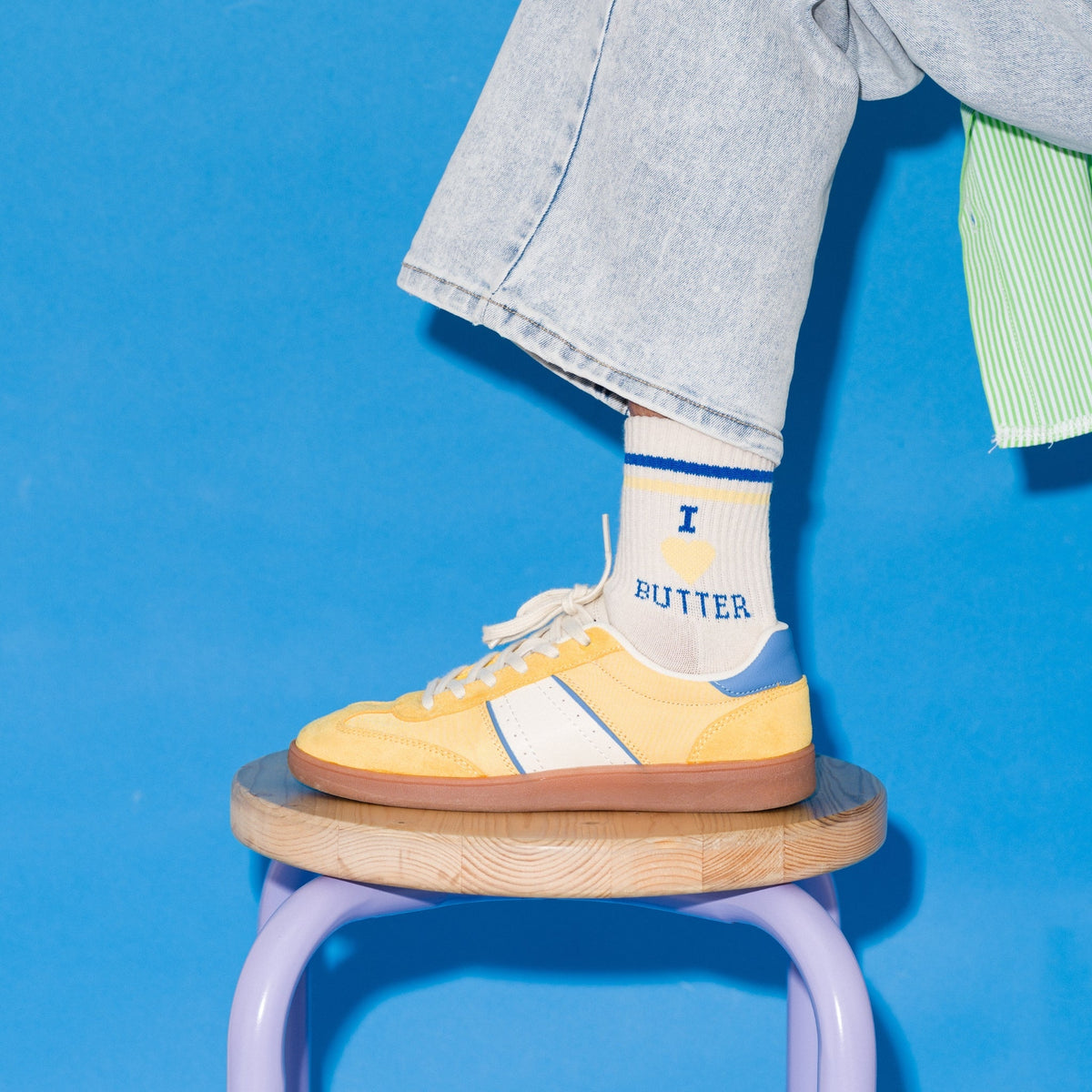 I Heart Butter Quarter Crew Socks - Starry Skies Austin