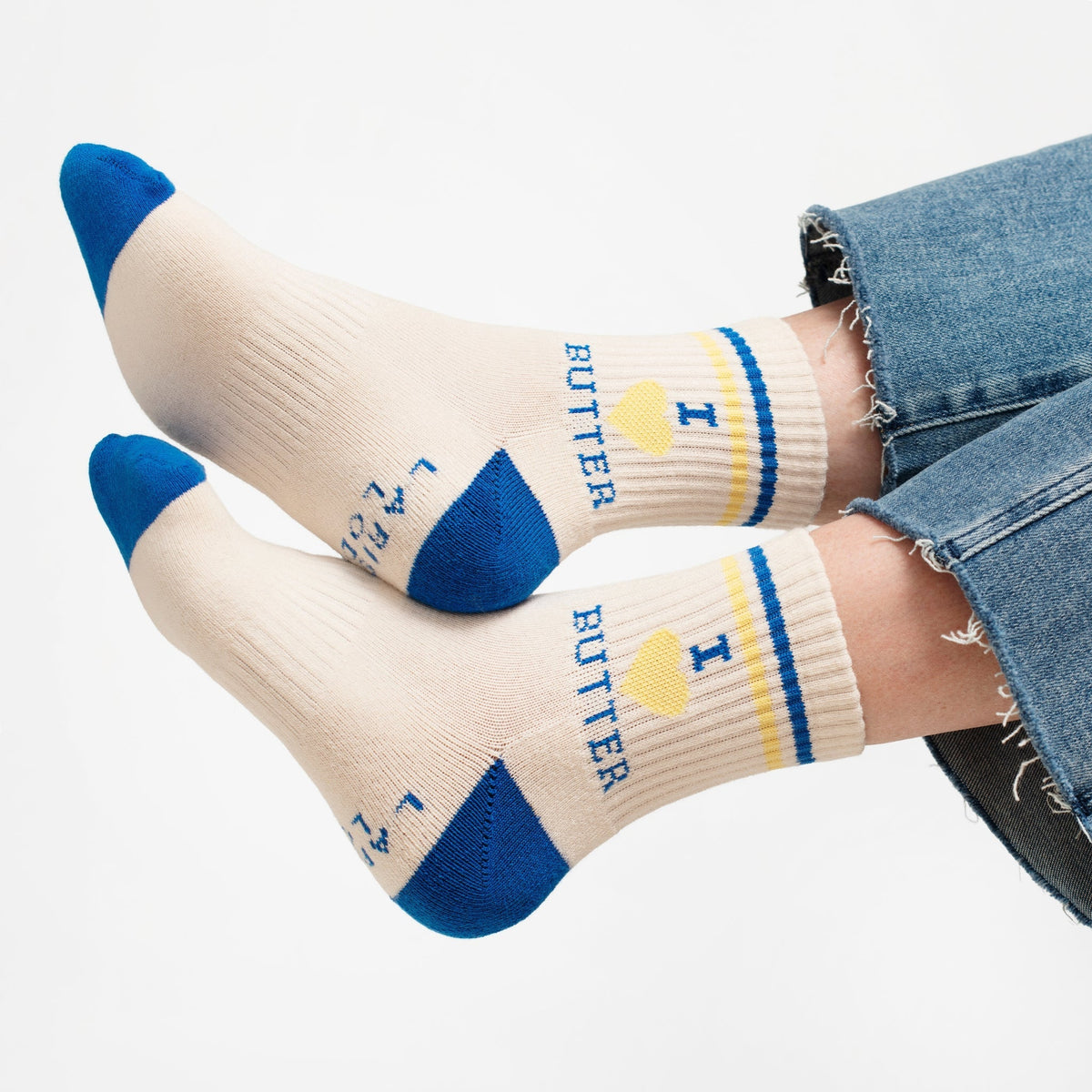 I Heart Butter Quarter Crew Socks - Starry Skies Austin