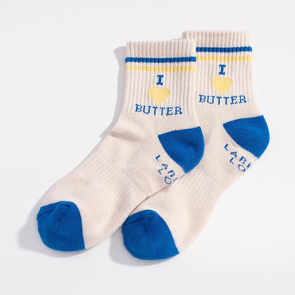 I Heart Butter Quarter Crew Socks - Starry Skies Austin