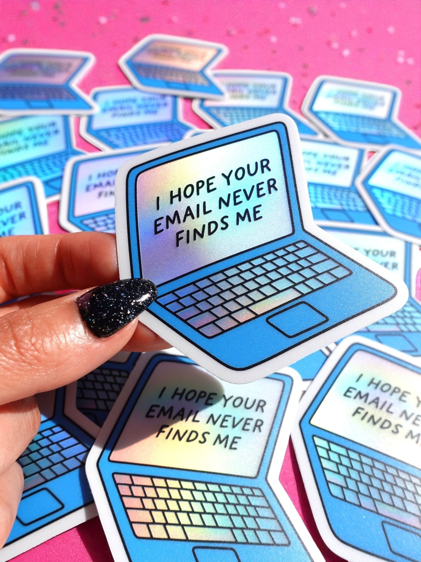 I Hope Your Email Never Finds Me Sticker - Starry Skies Austin