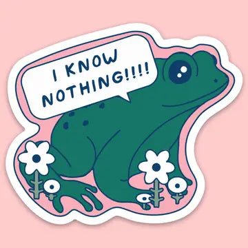 "I Know Nothing" Frog Sticker - Starry Skies Austin