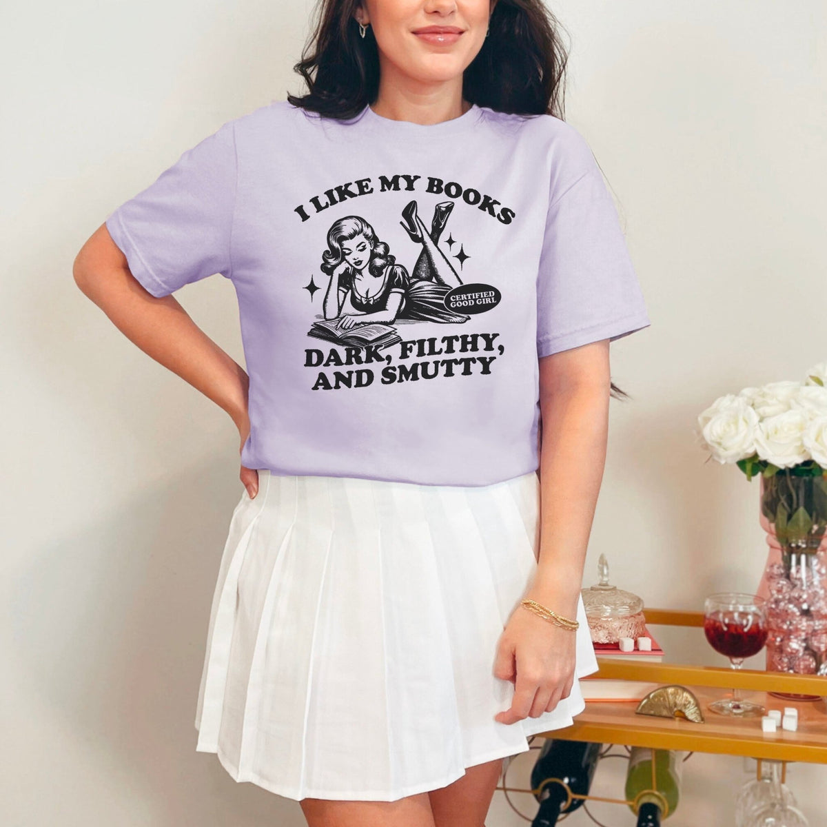 I Like My Books Dark, Filthy and Smutty Heavyweight Comfort Colors Shirt - Starry Skies Austin