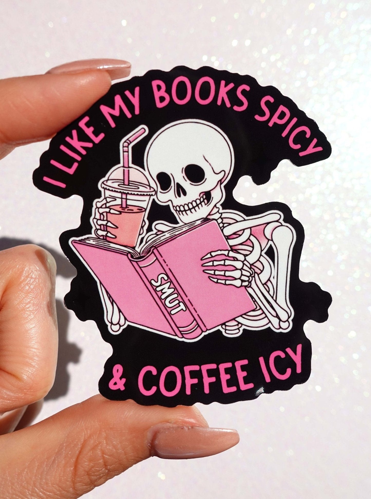 I Like My Books Spicy & Coffee Icy Sticker - Starry Skies Austin
