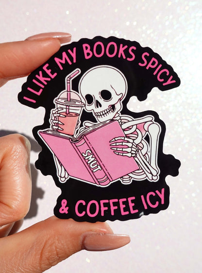 I Like My Books Spicy & Coffee Icy Sticker - Starry Skies Austin