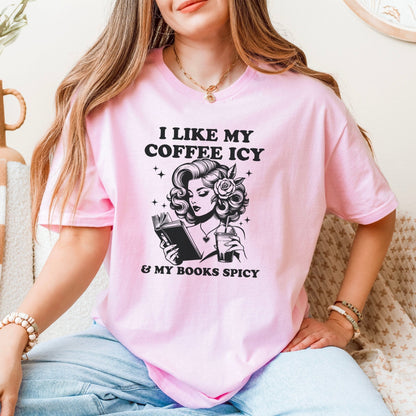 I Like My Coffee Icy And My Books Spicy Gildan Softstyle Shirt - Starry Skies Austin