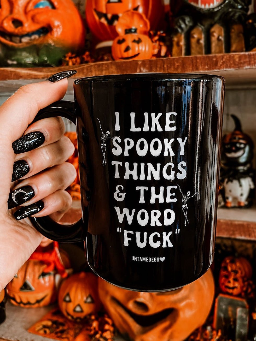 I Like Spooky Things & The Word Fuck Halloween Mug - Starry Skies Austin