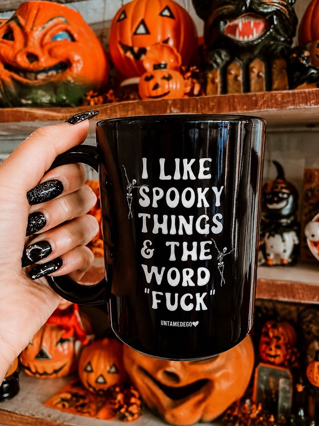 I Like Spooky Things & The Word Fuck Halloween Mug - Starry Skies Austin