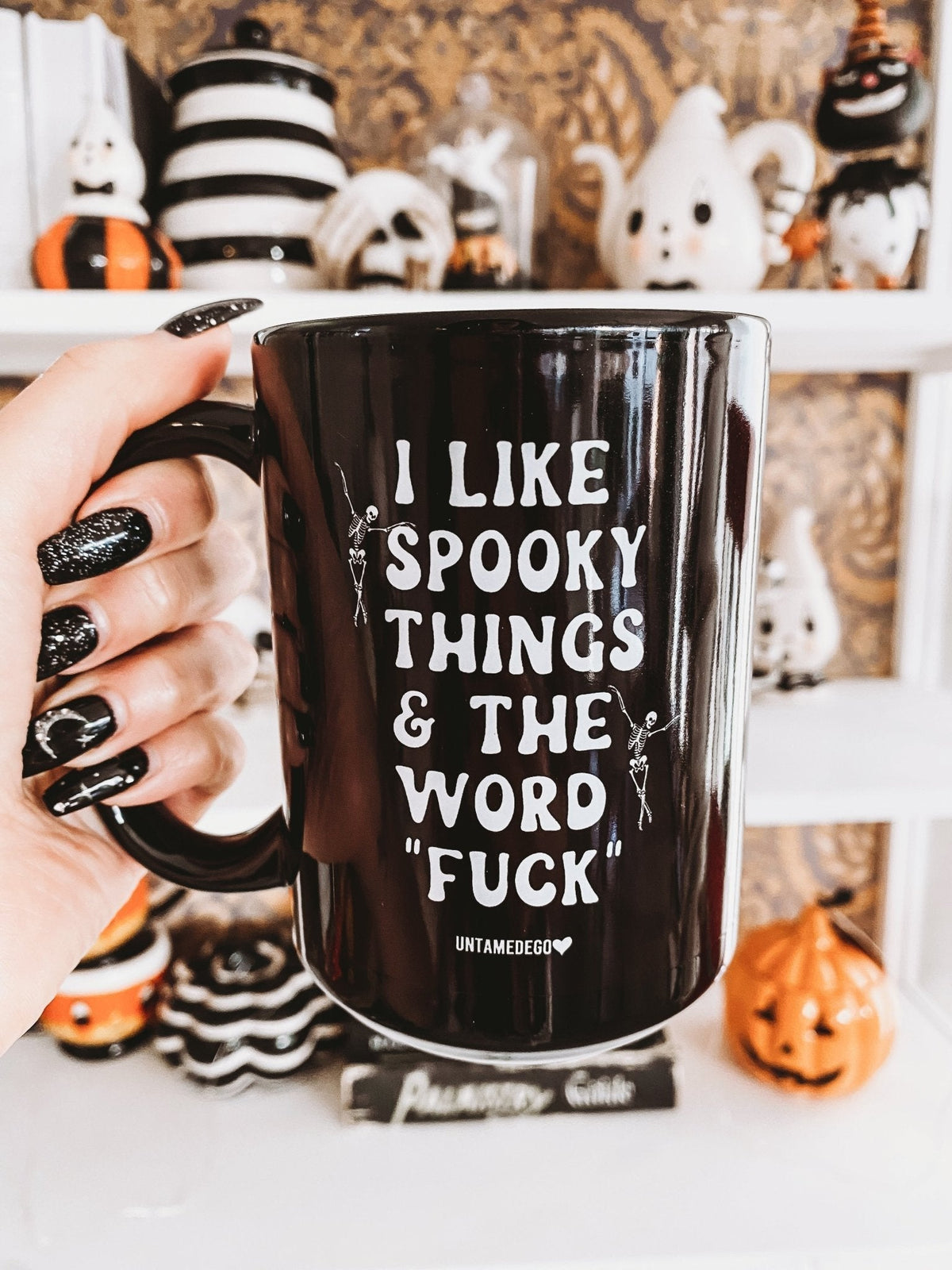 I Like Spooky Things & The Word Fuck Halloween Mug - Starry Skies Austin