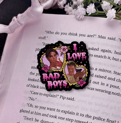 I Love Bad Boys Scream Star Sparkle Sticker - Starry Skies Austin