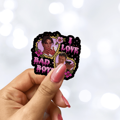 I Love Bad Boys Scream Star Sparkle Sticker - Starry Skies Austin
