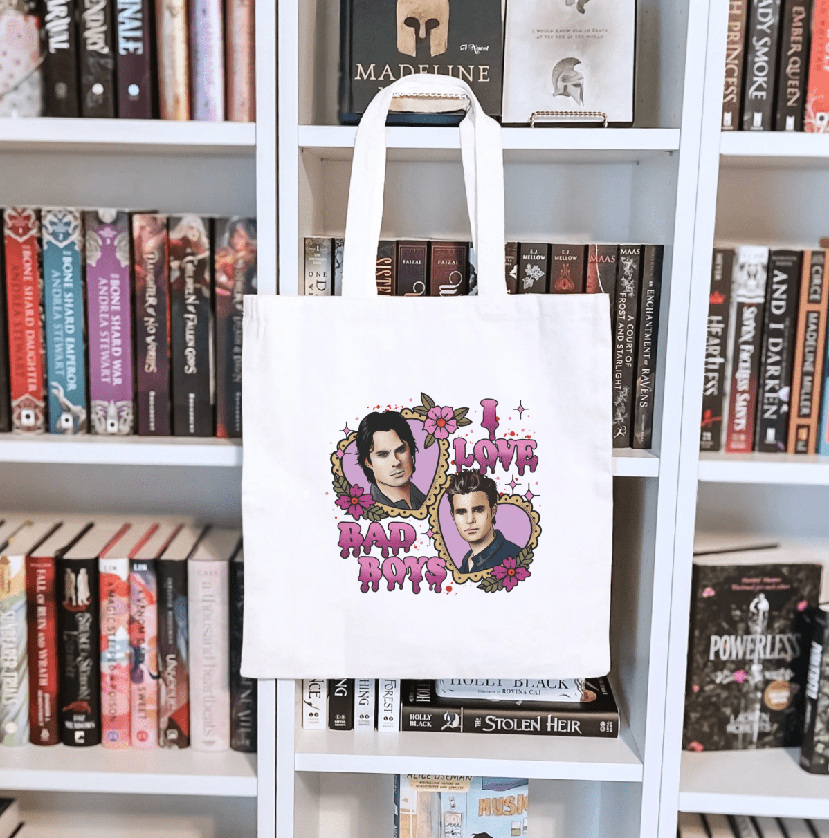 I Love Bad Boys TVD Sublimated Canvas Tote Bag - Starry Skies Austin