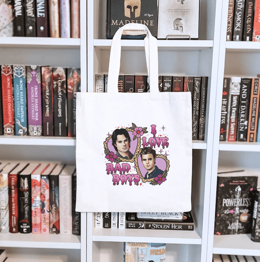 I Love Bad Boys TVD Sublimated Canvas Tote Bag - Starry Skies Austin