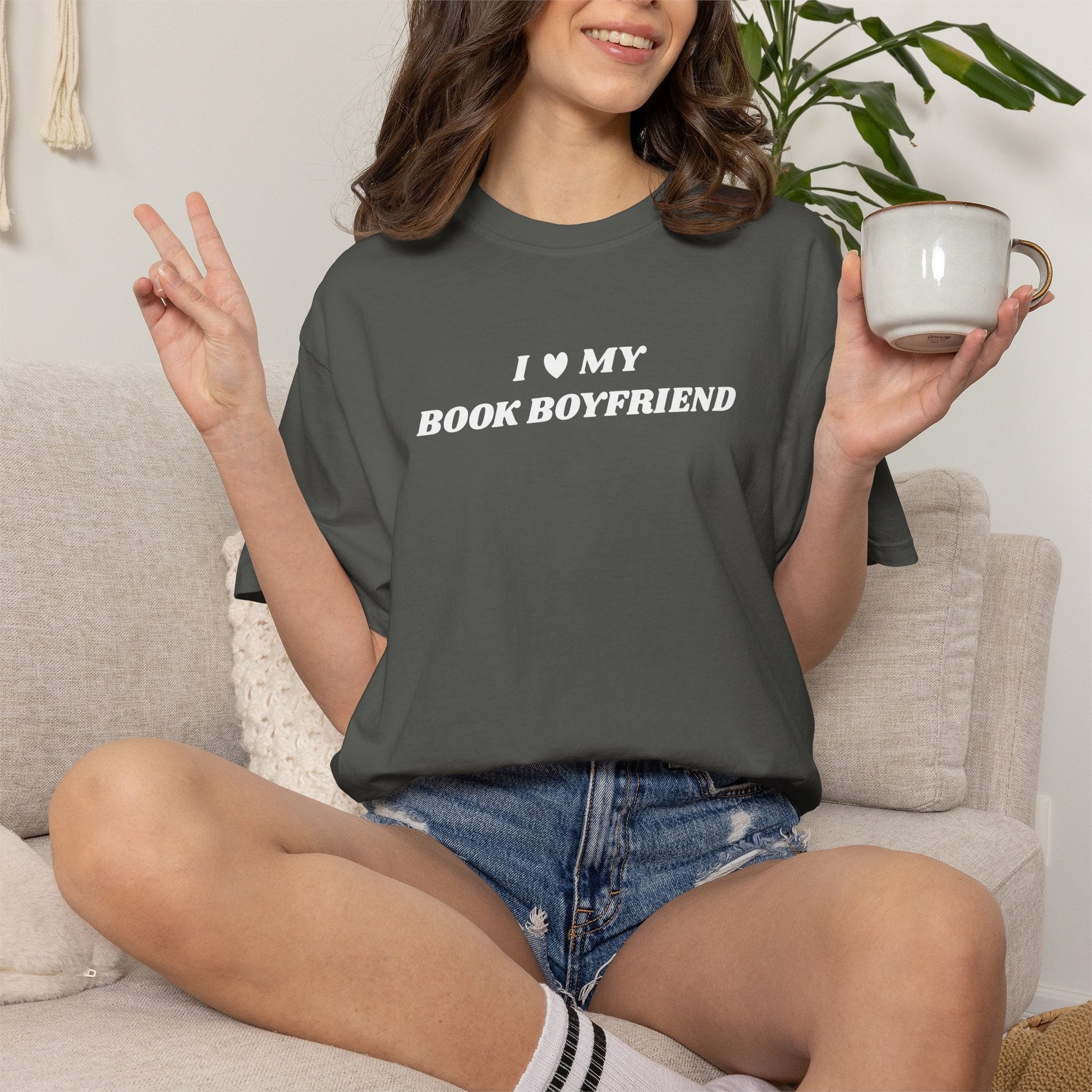 I Love My Book Boyfriend Comfort Colors Tee - Starry Skies Austin