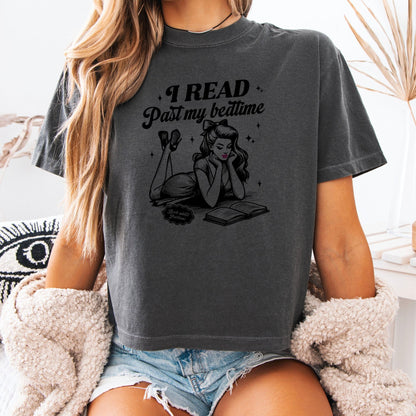 I Read Past My Bedtime Heavyweight Comfort Colors Boxy Cropped Shirt - Starry Skies Austin