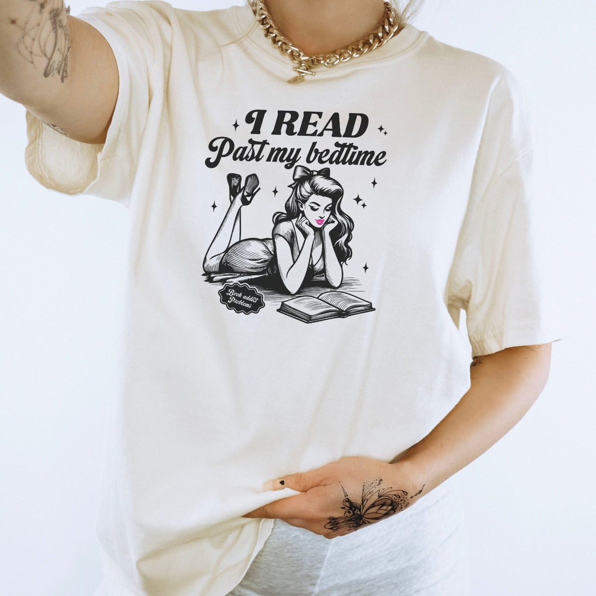I Read Past My Bedtime Heavyweight Comfort Colors Shirt - Starry Skies Austin