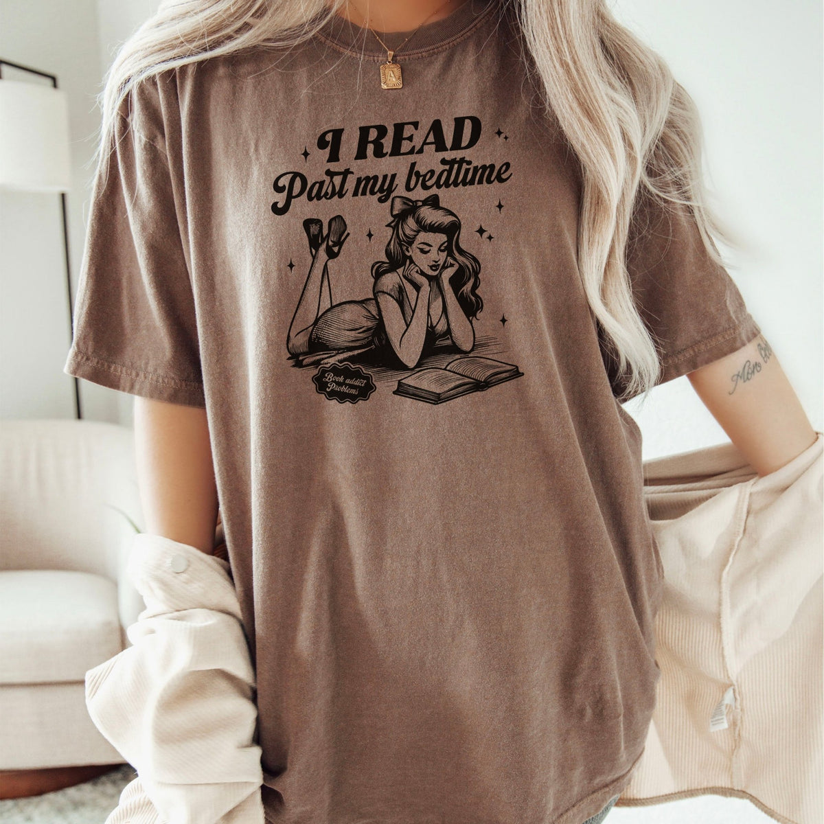 I Read Past My Bedtime Heavyweight Comfort Colors Shirt - Starry Skies Austin