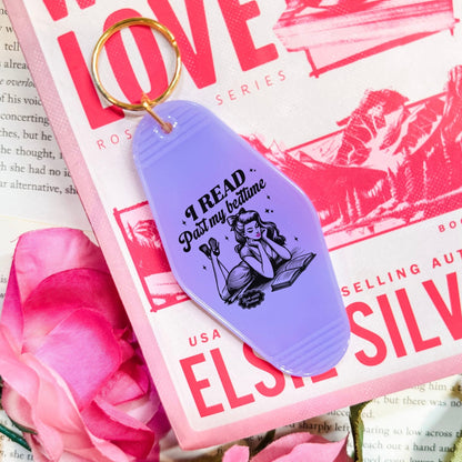 I Read Past My Bedtime Retro Motel Keychain - Starry Skies Austin